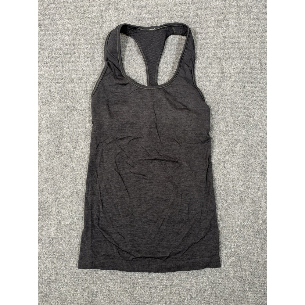 Lululemon Ebb To Street Tank Womens 4 Gray Racerback Yoga Athletic Gym Training